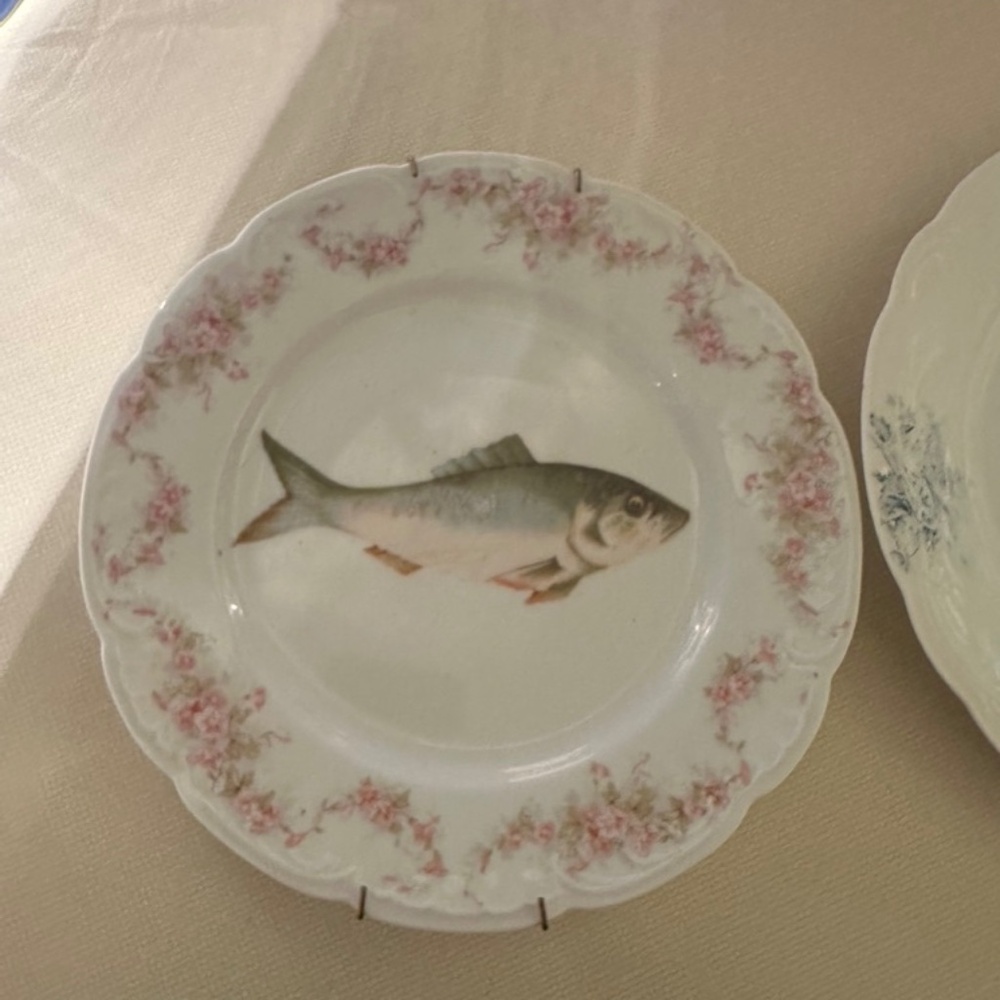 LS & S Carlsbad Austria Pink Fish Plate